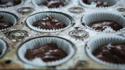 шоколадные капкейки с начинкой