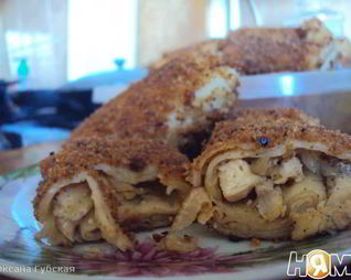 Конвертики с капустой и куриным филе