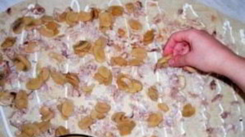 лаваш с грибами и курицей