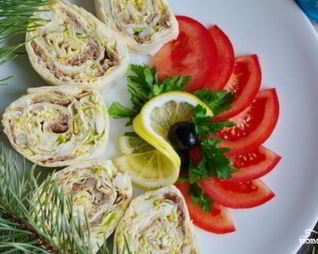 Лаваш с консервами и сыром