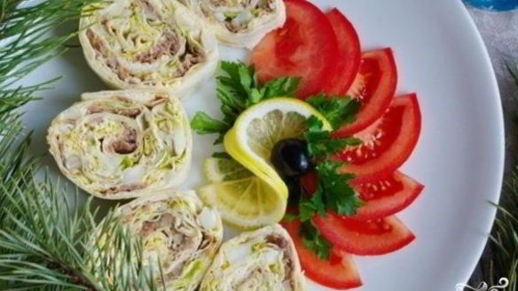 Рецепт Лаваша с консервами и сыром