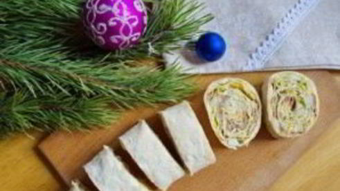 лаваш с консервами и сыром