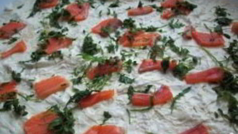 лаваш с красной рыбой и сыром