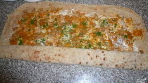 лаваш с курицей и морковкой