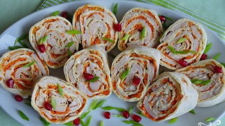 Рецепт лаваша с курицей и морковью