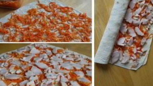 лаваш с курицей и морковью