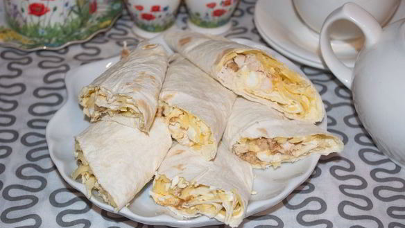 Рецепт Лаваша с курицей и яйцом