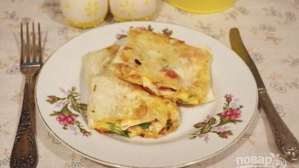 Рецепт Лаваша с начинкой, жаренный на сковороде