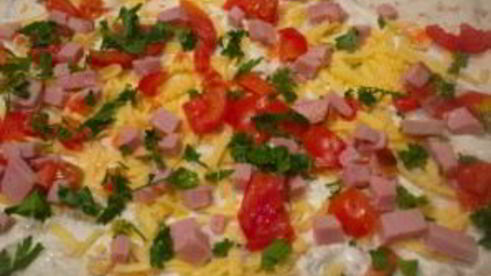 лаваш с начинкой, жаренный на сковороде