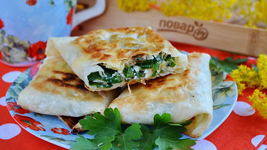 Рецепт лаваша с яйцом и шпинатом