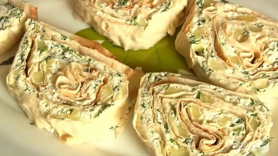 Рецепт рулетиков из лаваша