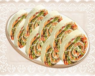 Рулеты из лаваша с крабовыми палочками и корейской морковью