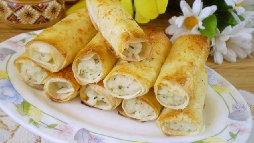 Рецепт трубочек из лаваша, запеченные в духовке