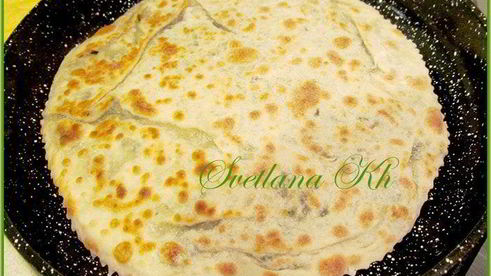 лепешки по-дунгански с мясом и зеленью