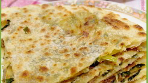 лепешки по-дунгански с мясом и зеленью