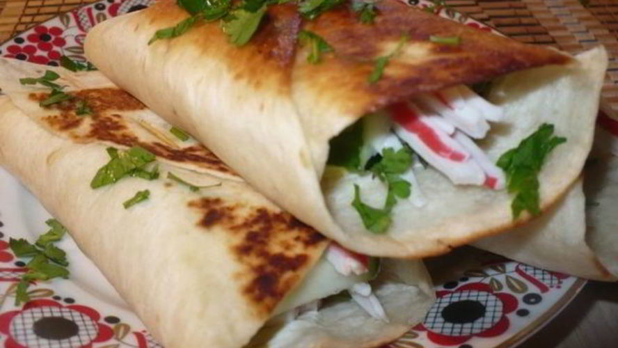 Рецепт лепешек с салатиком