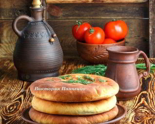 Лепешки с сыром, чесноком и зеленью