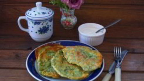 лепешки с зеленью на сковороде