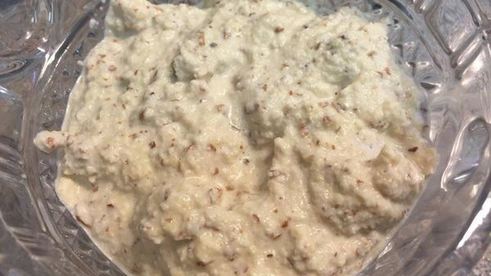 ореховое карри с куриной грудкой и лепешкой наан