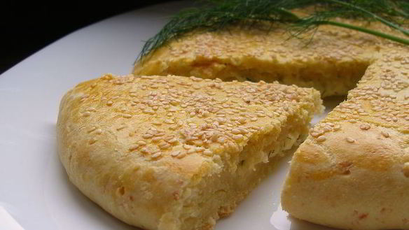 Рецепт Творожно-сырной лепешка