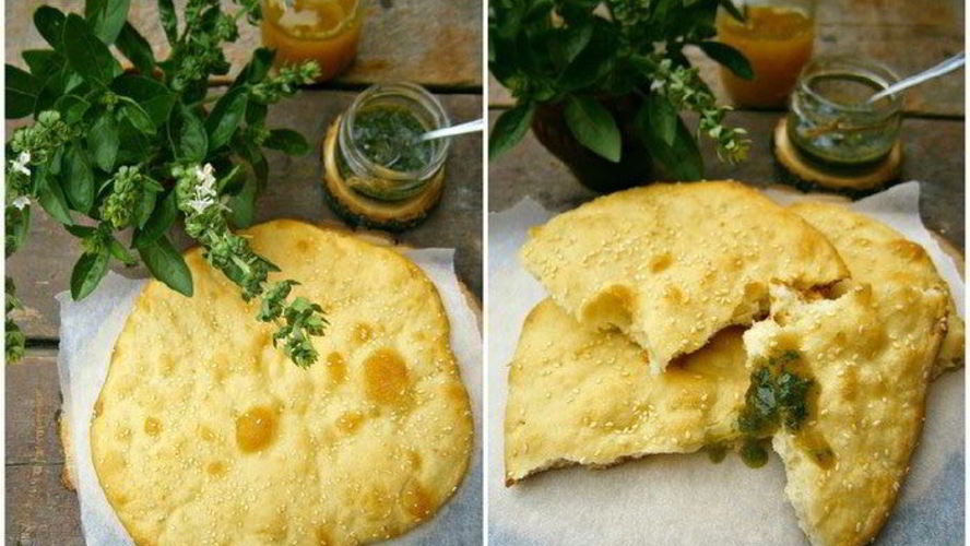 Рецепт восточной лепешки с базиликовым медом