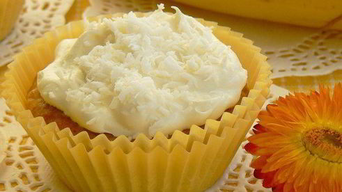 банановые маффины с кокосовым облачком