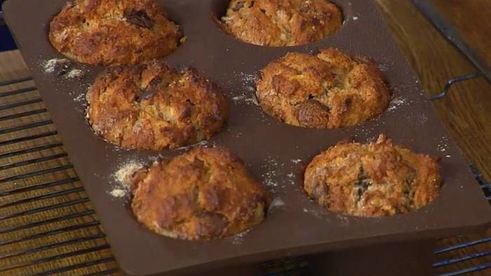 маффины с шоколадом и бананами