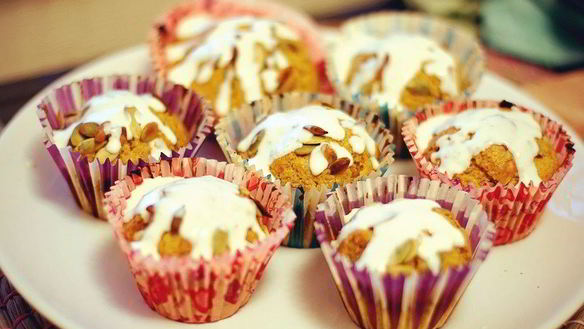 Рецепт Тыквенных маффинов с йогуртовым кремом