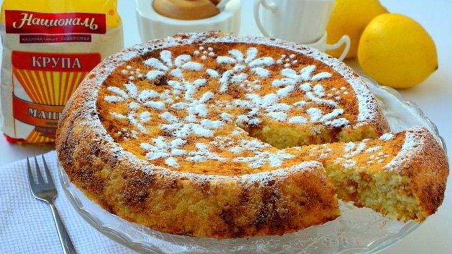 Рецепт лимонного манника на кефире