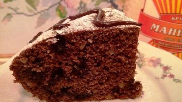 Рецепт Шоколадного манника с черникой и кедровым орехом