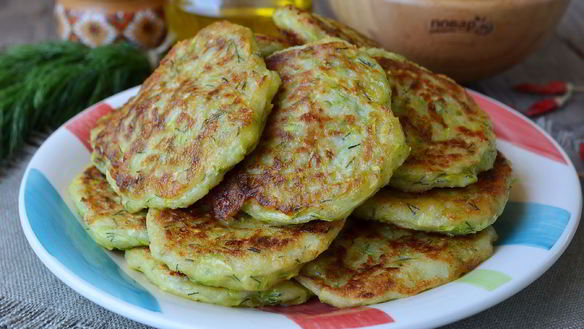 Рецепт Кабачковых оладий с сыром и зеленью