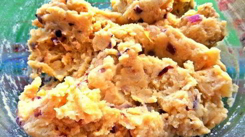 картофельные оладьи с колбасками