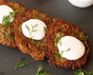 Оладьи из кабачков и картофеля с зеленью