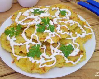 Оладьи из тыквы с картофелем