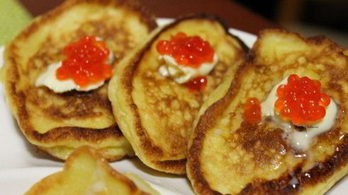 оладьи с персиками и без