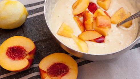 оладьи с персиками