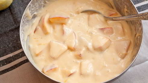 оладьи с персиками