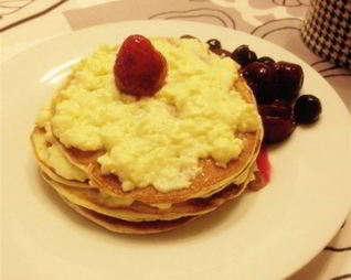 Овсяные оладьи без муки с заварным кремом