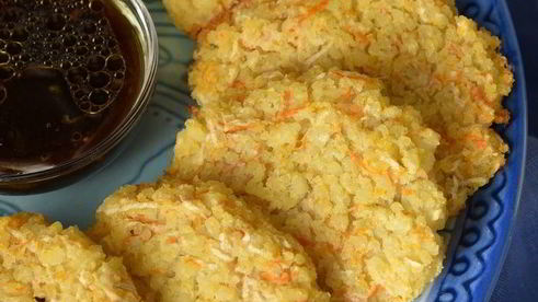 пшенные оладьи с яблоком и морковью