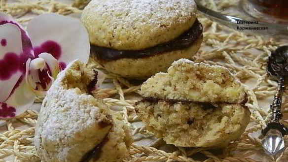 Рецепт Печенья орехового с шоколадной начинкой