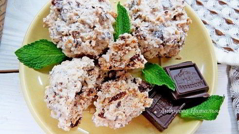 печенье с кокосом, орехами и шоколадом