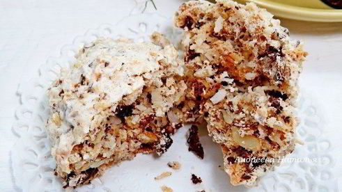 печенье с кокосом, орехами и шоколадом