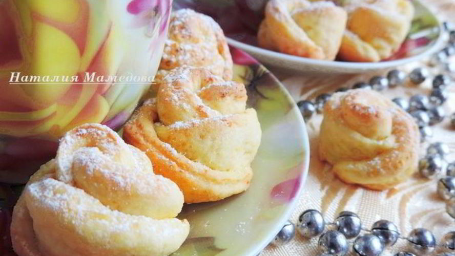 Рецепт творожного печенья чайная роза