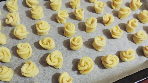 творожное печенье чайная роза