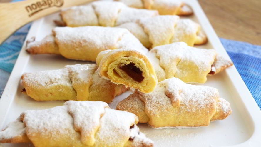 Рецепт творожных рогаликов с начинкой