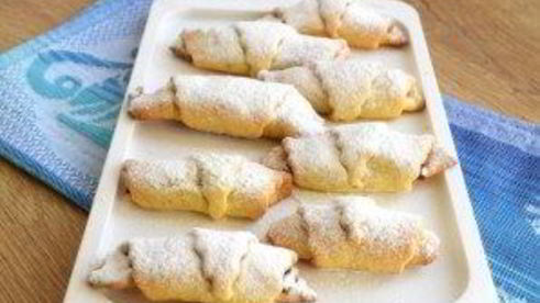 творожные рогалики с начинкой