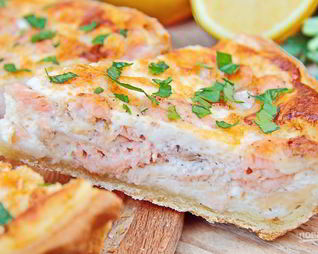 Французский пирог киш с лососем