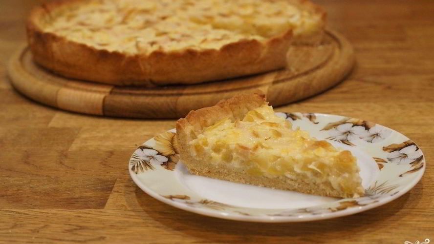 Рецепт грушевого пирога из песочного теста