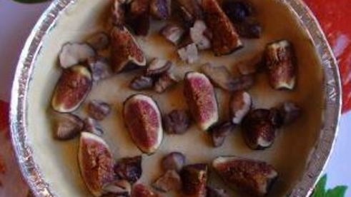 инжирный киш с каштанами под сыром джюгас