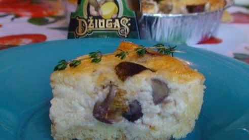 инжирный киш с каштанами под сыром джюгас